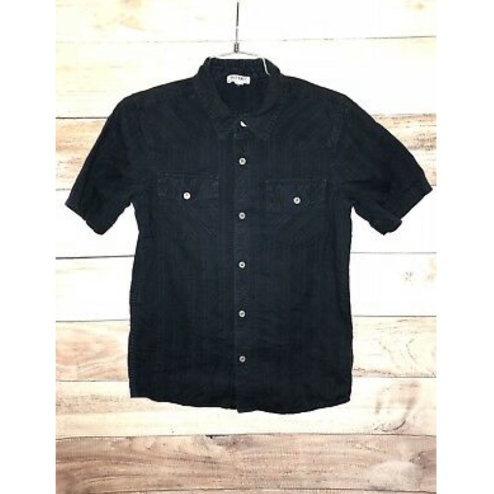 Old Navy Blue Shirt Skull Buttons 2 Pockets Boy XL